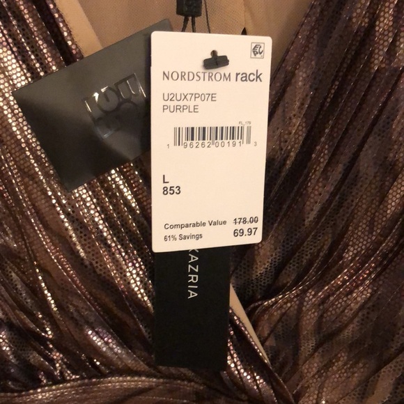 🆕 BCBG Maxazria Metallic Top Blouse Large - Picture 3 of 7